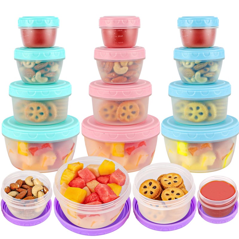 AWTBDP 16PCS Food Storage Containers with Lids, Meal Prep Reusable Kids Lunch Containers, Dishwasher Safe & BPA Free Plastic Snack Salad Dressing Containers to go With Leak-Proof Screw-On Top for Lunch - Image 1