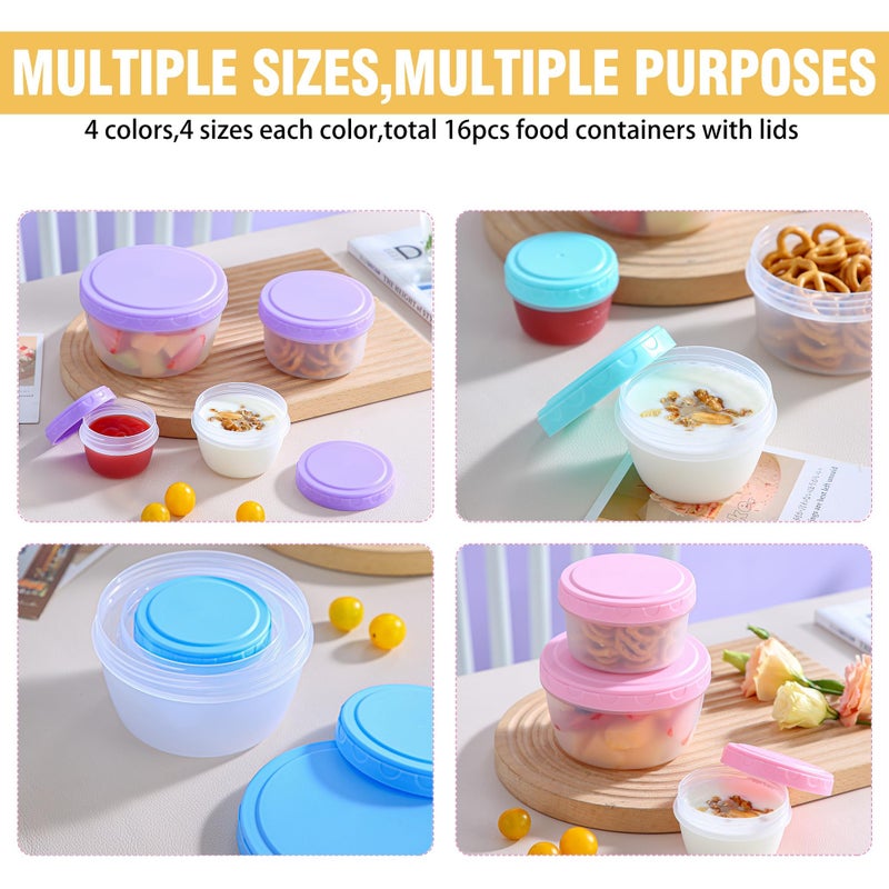AWTBDP 16PCS Food Storage Containers with Lids, Meal Prep Reusable Kids Lunch Containers, Dishwasher Safe & BPA Free Plastic Snack Salad Dressing Containers to go With Leak-Proof Screw-On Top for Lunch - Image 5