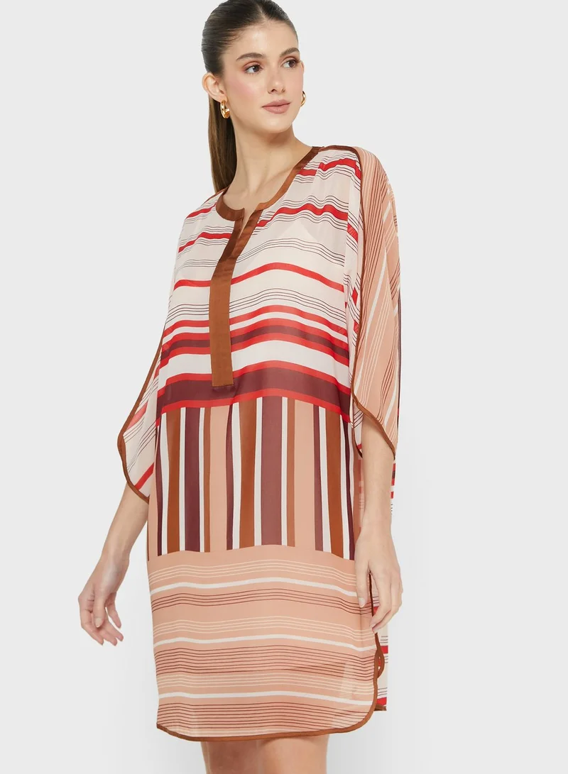 DKNY Printed Button Detail Dress