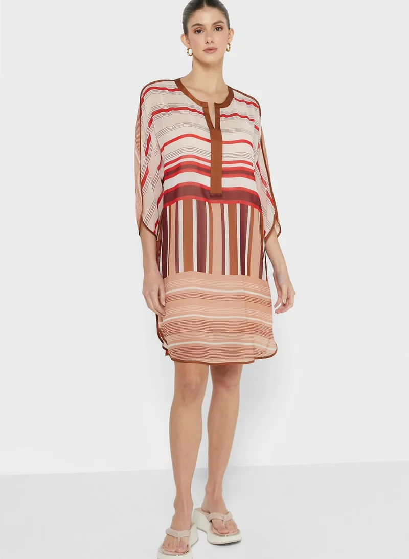 DKNY Printed Button Detail Dress
