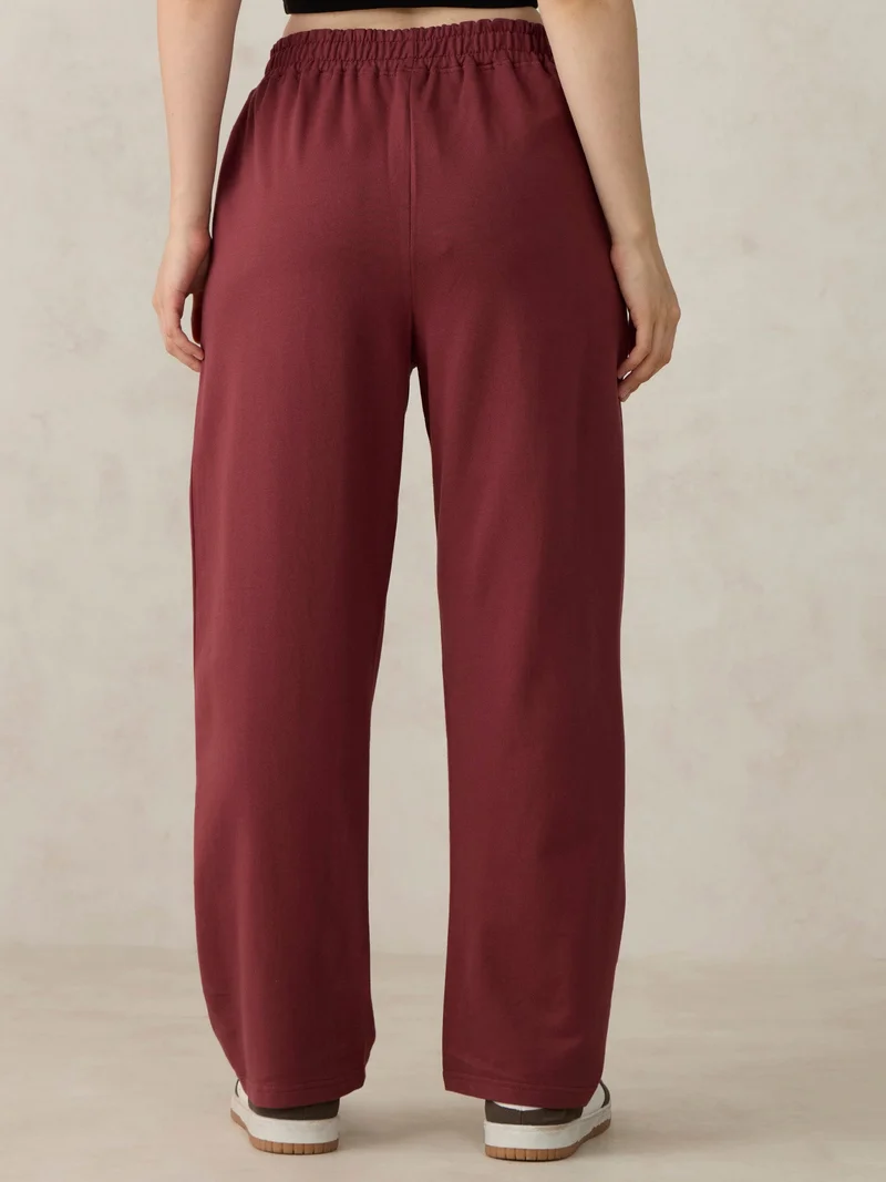 Outzidr  Brown V Waistband Sweatpants for Women | Best Price UAE