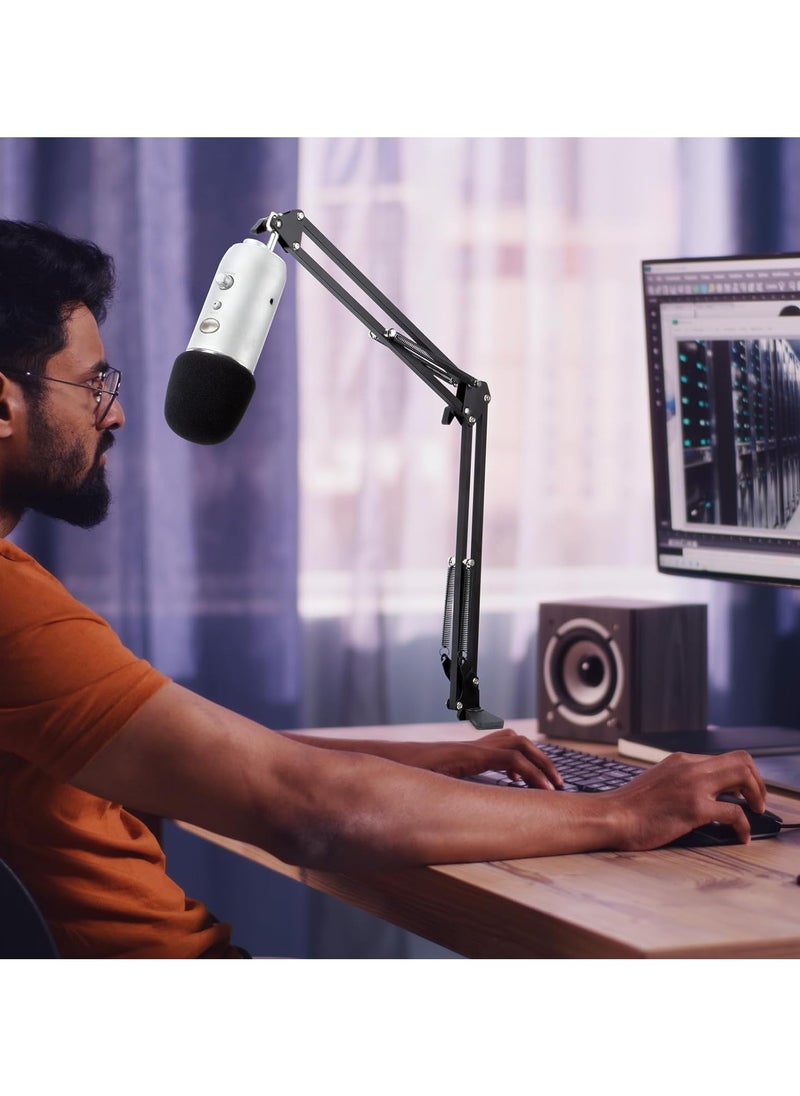 ماركة غير محددة حامل ذراع مقص بذراع تعليق للميكروفون قابل للتعديل, مناسب للبث الإذاعي , حامل ميكروفون ذراع، حامل ذراع مقص قابل للتعديل لـ HyperX Quad Cast، ميكروفون مكثف USB Quad Cast S RGB  (بدون ميكروفون) , حامل ميكروفون ستوديو معدني  - Image 3