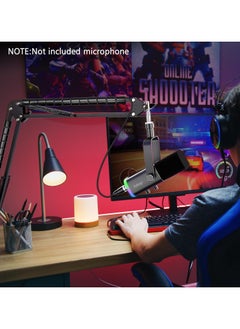 Generic Adjustable Microphone Suspension Boom Scissor Arm Stand For Radio Broadcasting , Arm Mic Stand, Adjustable Suspension Boom Scissor Arm Stand for HyperX QuadCast, QuadCast S RGB USB Condenser Microphone (without Microphone)  - Image 5