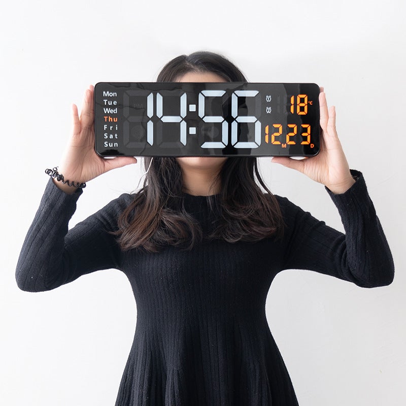 16 Inch Large Screen Function Display Clock Nordic Digital Clock Simple Living Room Wall Clock Led Wall Clock 6626 - Image 2