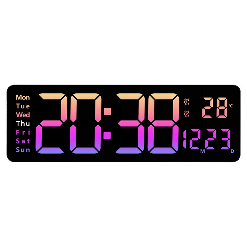 16 Inch Large Screen Function Display Clock Nordic Digital Clock Simple Living Room Wall Clock Led Wall Clock 6626 - Image 1