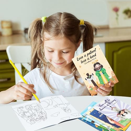 ANGOLIO 24PCS Christian Bible Coloring Books for Kids Easter Gifts Coloring Books Verse Drawing Supplies for Sunday School Classroom Rewards Goodies Bag Birthday Party Favor Valentine's Day Gift - Image 4