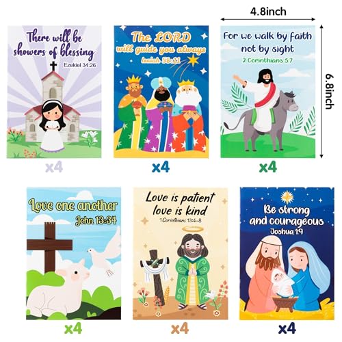 ANGOLIO 24PCS Christian Bible Coloring Books for Kids Easter Gifts Coloring Books Verse Drawing Supplies for Sunday School Classroom Rewards Goodies Bag Birthday Party Favor Valentine's Day Gift - Image 2