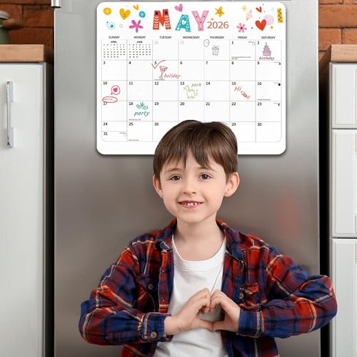 windrio 2026 Magnetic Calendar for Refrigerator 24 Month 13 x 11.4 Inch from January 2026 to December 2027, Fridge Wall Monthly Magnet Calendar Planner, Season and Holidays Decor for Home Easy Organizing - Image 5