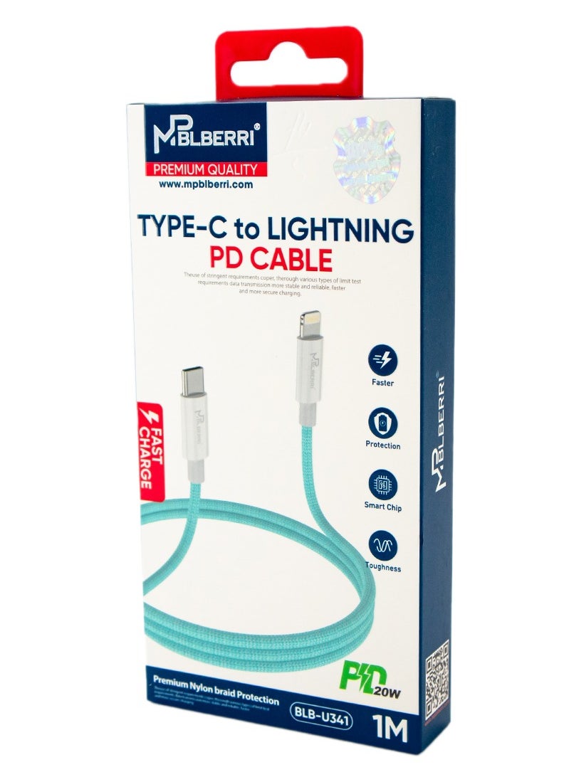 mpBLBERRI Type-C To Lightning PD Cable 1M | mpBLBERRI BLB-U341  - Image 3