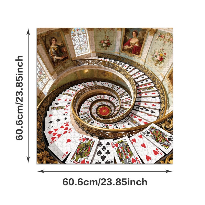 Cafly Jigsaw Puzzles for Adults 1024 Pieces - Challenging Fun Puzzles Stunning Art Wall Decor, Gift for Adult Puzzle Lovers, Family Game, Spiral Staircase Z0812 - Image 4