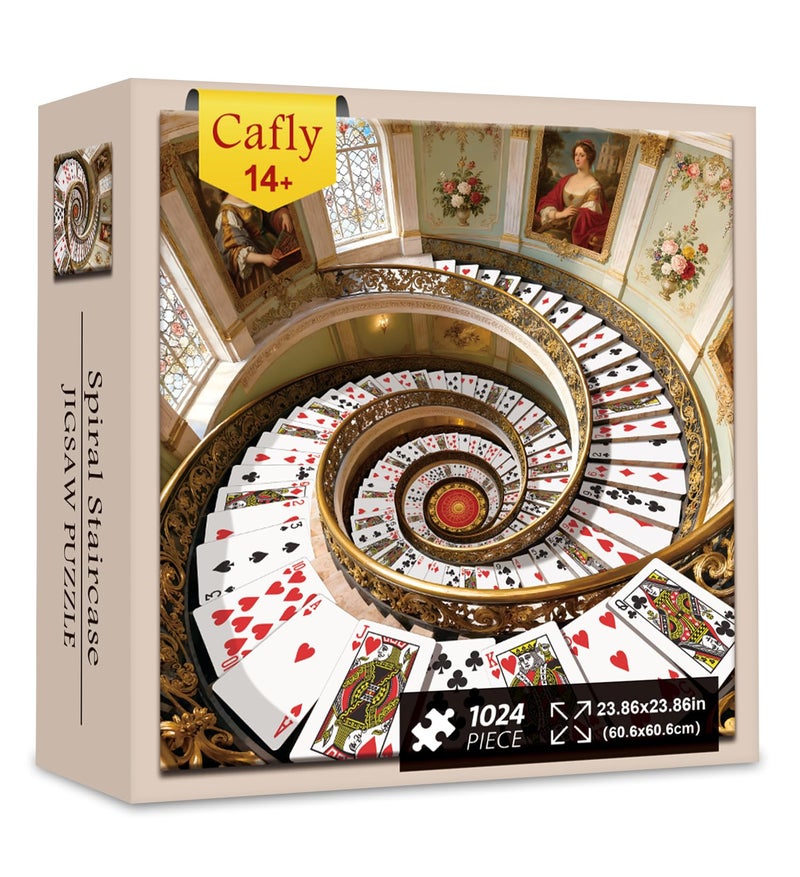 Cafly Jigsaw Puzzles for Adults 1024 Pieces - Challenging Fun Puzzles Stunning Art Wall Decor, Gift for Adult Puzzle Lovers, Family Game, Spiral Staircase Z0812 - Image 1