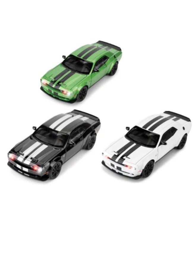 دودج Dodge Challenger SRT Hellcat D.98XN 1:24 Diecast Model 01 Pcs Assorted – Muscle Car with Light & Sound - Image 1