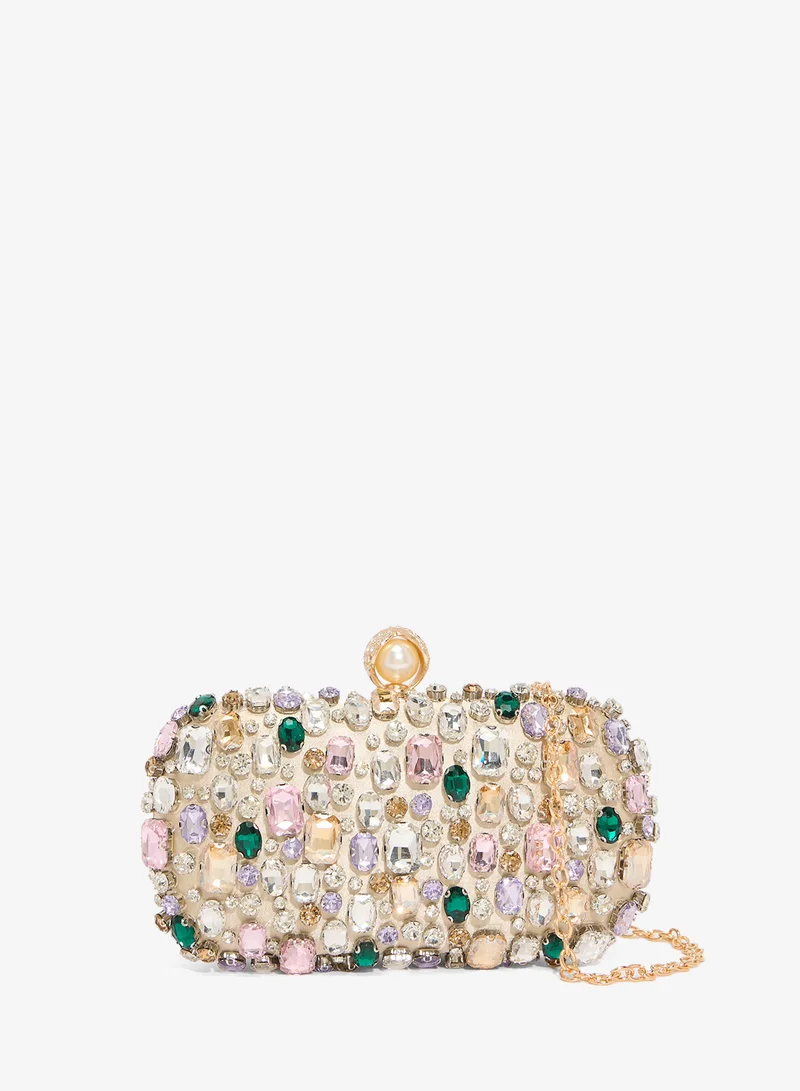 Multicolored Embellished Diamonte Bag
