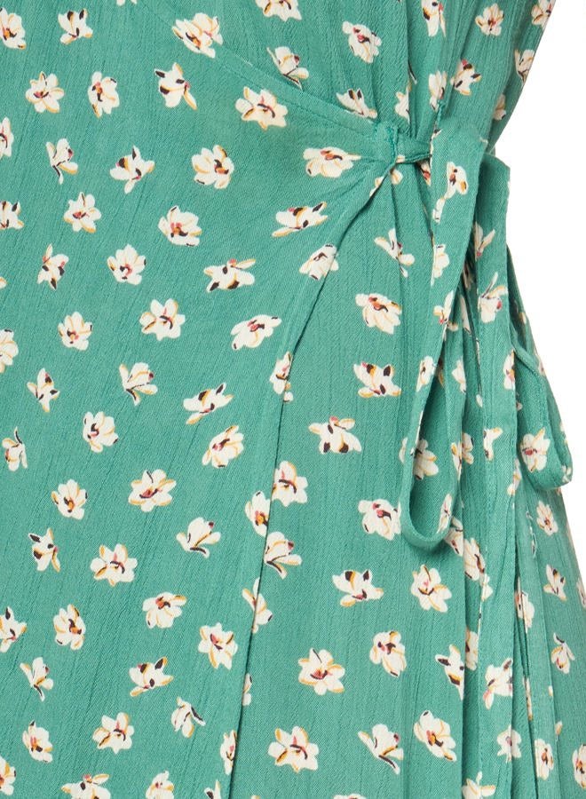 BILLABONG Women's Dress Wrap Front Mid Length Casual, Island Green, S - Image 3
