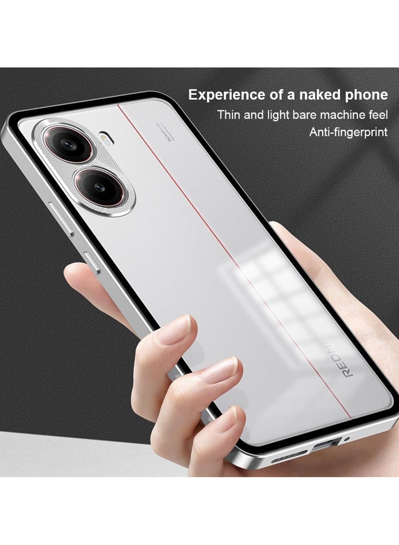 عام إطار معدني مقاوم للصدمات متوافق مع جراب Xiaomi Poco X7 Pro، إطار من الألومنيوم المتطور الفاخر المقاوم للصدمات مع غطاء خلفي بلاستيكي صلب شفاف غير لامع - Image 5