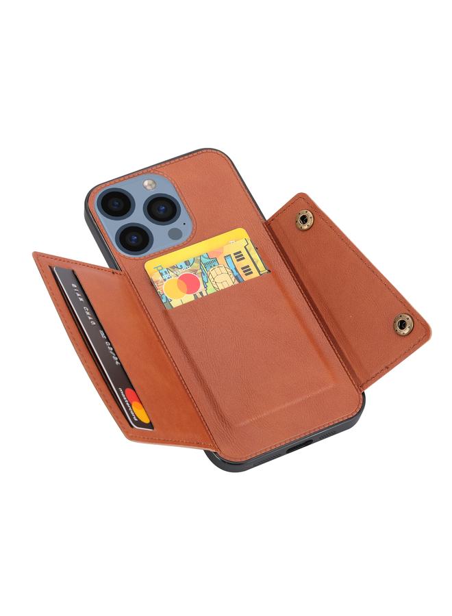 S-TOP Case For iPhone 16 Pro Max Double Buckle Card Slots PU + TPU Phone Case - Image 3