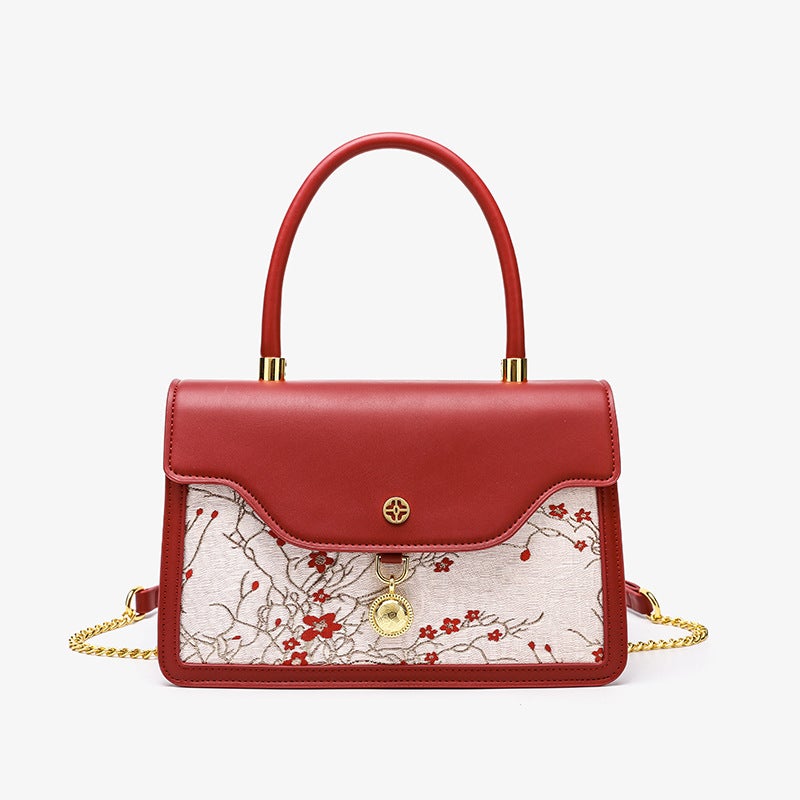 New Chinese Embroidered Small Square Bag Women'S Bag Middle-Aged Mother Cheongsam Handbag Bride Wedding Bag - Image 1
