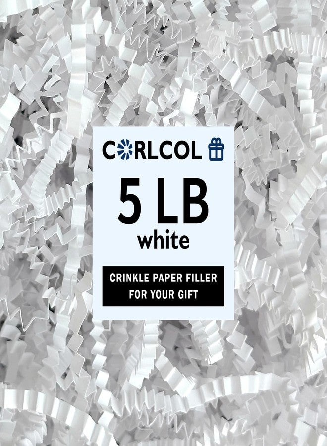 Corlcol 5LB Crinkle Cut Paper Shred Filler for Gift Basket (White, 5 LB - Image 1