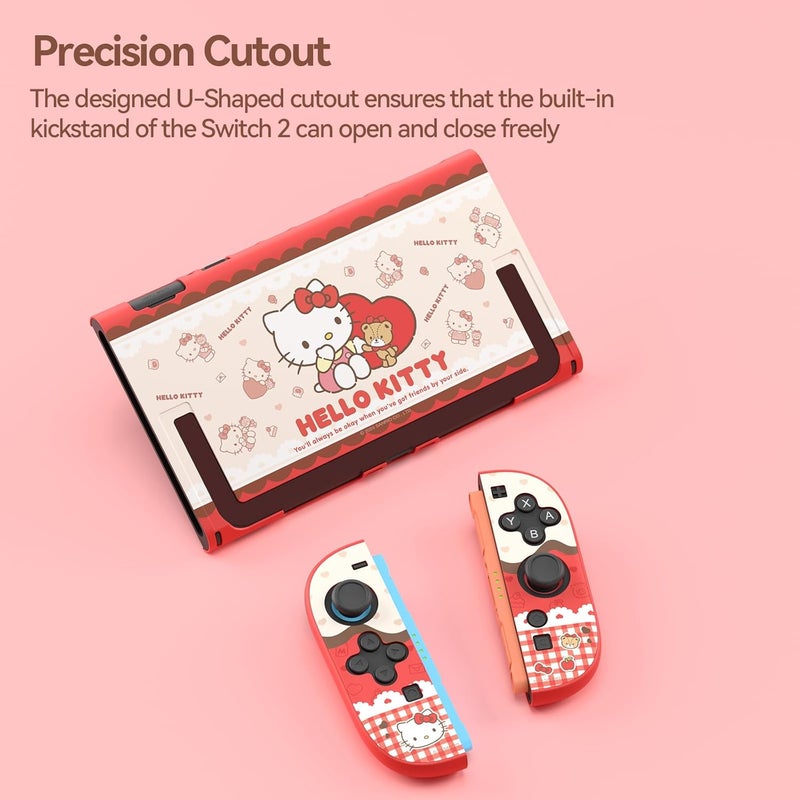 Kuitmor Dockable PC Protective Case Compatible with Switch 2 Model 2025, All-Round Protection Hard Protective Shell for Switch 2 2025 Accessories (Red) - Image 3