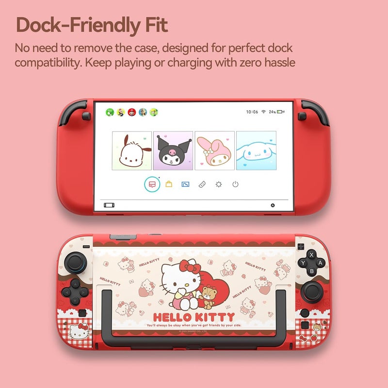 Kuitmor Dockable PC Protective Case Compatible with Switch 2 Model 2025, All-Round Protection Hard Protective Shell for Switch 2 2025 Accessories (Red) - Image 4