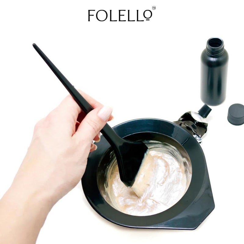 FOLELLO وعاء خلط صبغة الشعر FOLELLO مع فرشاة صبغة ذيل الجرذ مصنوعة من البلاستيك، مجموعة أدوات تلوين الشعر، خفيفة الوزن وسهلة الاستخدام - Image 3