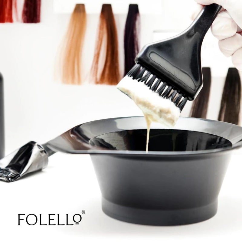 FOLELLO وعاء خلط صبغة الشعر FOLELLO مع فرشاة صبغة ذيل الجرذ مصنوعة من البلاستيك، مجموعة أدوات تلوين الشعر، خفيفة الوزن وسهلة الاستخدام - Image 5