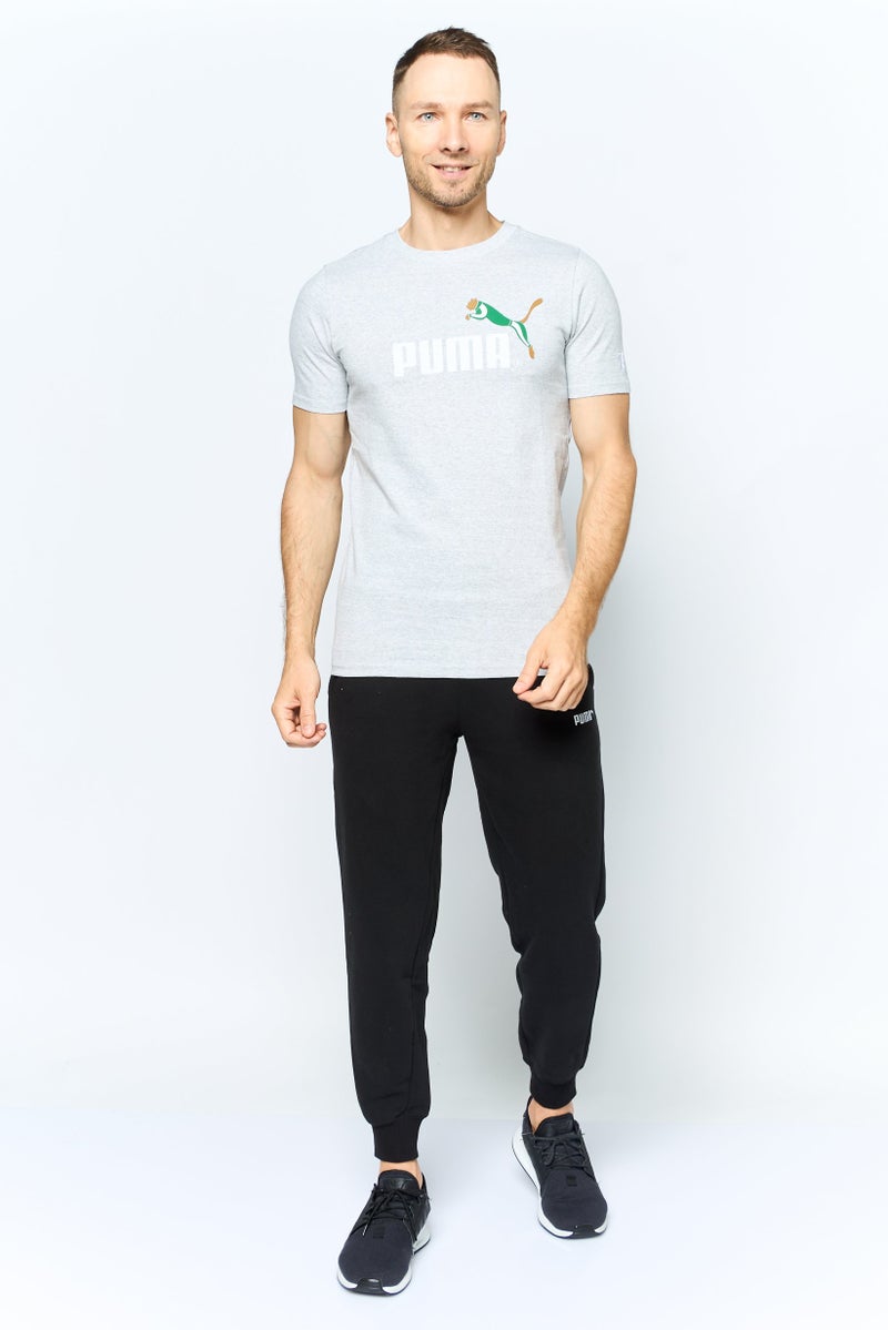 PUMA تي شيرت تدريب قصير الأكمام للرجال، رمادي هيثر - Image 2