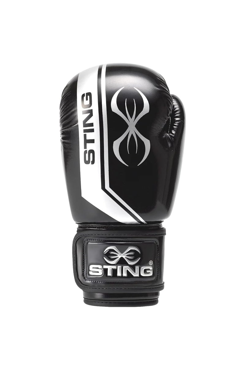 Sting Boxing - Armalite Boxing Gloves | for Competition & Training (12OZ, Black/Silver) - Image 4