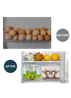 Relex Egg Holder for Refrigerator, Automatically Rolling Egg Storage Container for Refrigerator, Large Capacity Egg Organizer for Fridge with Lid,Clear Plastic Egg Dispenser, Egg Tray & Bin, 2 Layer  - Image 5