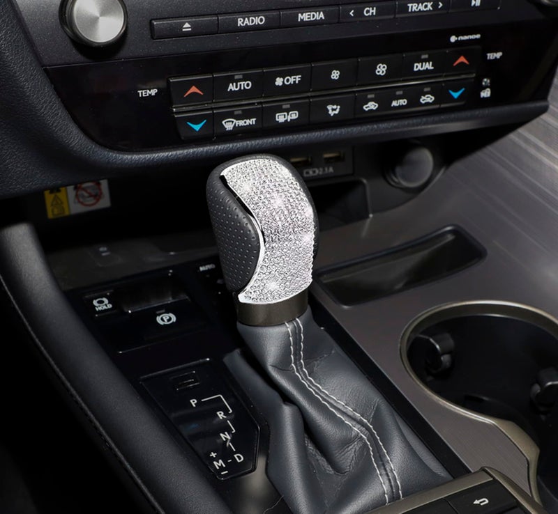 HHLOU Bling Crystal Shifter Gear Lever Accessories Compatible with Lexus ES 20162018 RX 20162022 NX 20152022 RC 20162022 is 20142022 GX460 20202022 GS 20162022 Silver