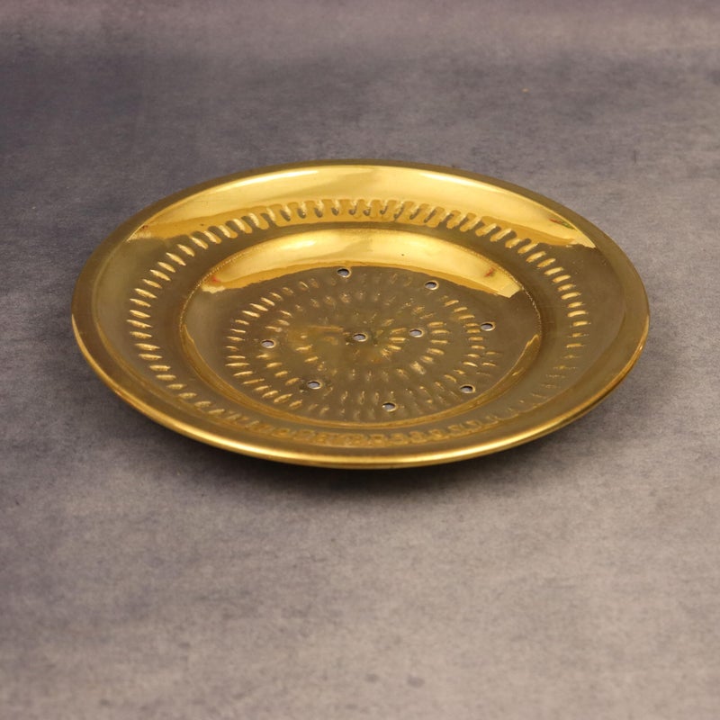 Putrika Spillbox Traditional Handcrafted Brass Utensil Pongal Pot Sipple Plate|Cookware|Sankranthi Festival|Plate with Holes(Big Sipple Plate) - Image 4