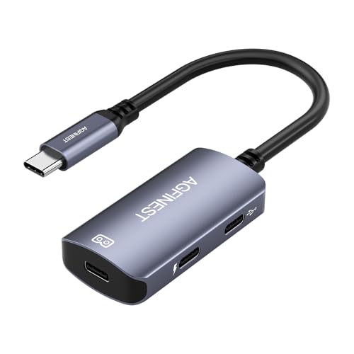 AGFINEST USB C to AR Glasses with Charging Adapter Enables Multi-Screen Enhanced 3D 4K@60Hz PD 100W Compatible for iPhone 15/16 Viture/Rokid/Xreal AR Glasses (Dual USB C) - Image 1