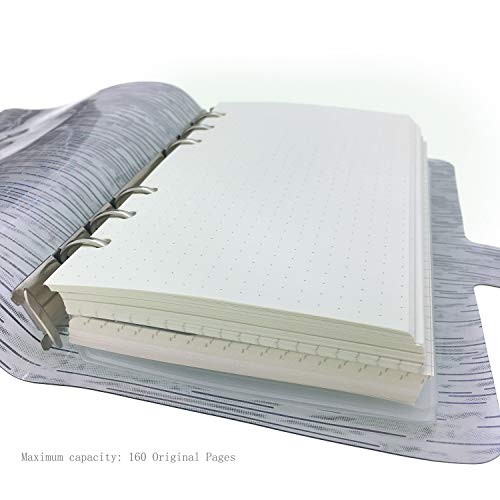 Zelten A6 PVC Personal Organiser with Pages & Personal Organiser Pocket Set，Silvery Rain - Image 5