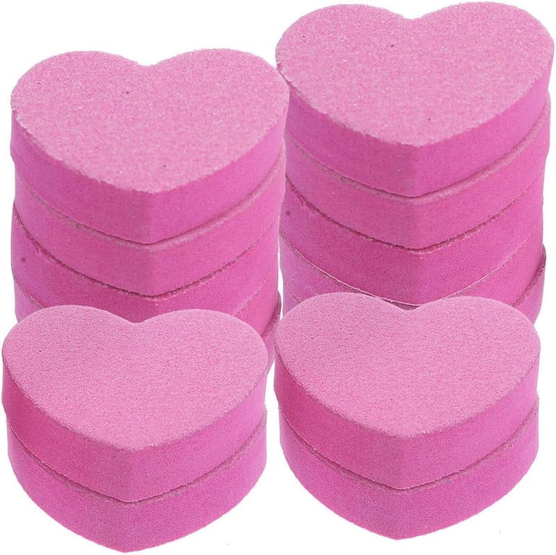 100pcs Heart Shape Buffer Block Nail Files Dual Side Grit Sponge Manicure Tools for Women Professional Nail Buffing and Grinding - Image 1
