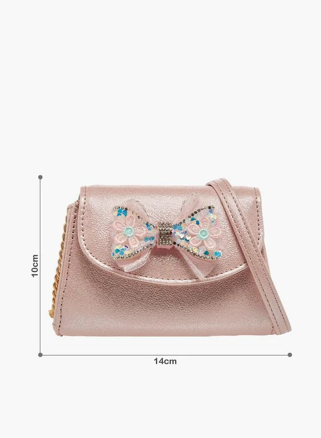 Celeste Bow Embellished Crossbody Bag with Chain Strap Ramadan Collection