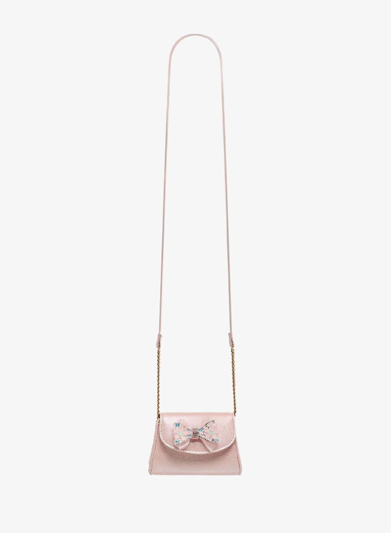 Celeste Bow Embellished Crossbody Bag with Chain Strap - Image 3