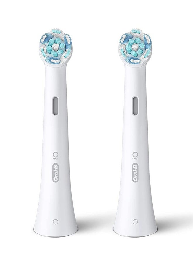 أورال بي iO النهائية نظيفة استبدال رؤوس فرشاة إعادة ملء للكهربائية القابلة لإعادة الشحن، الأبيض، 2 العد الأبيض - Image 2