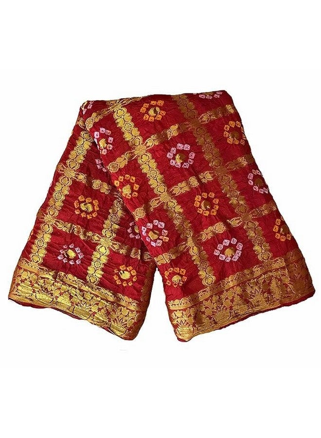 PK MART Women's Banarasi Art Silk Bandhani Saree, Traditional Indian Bridal Dress, Rajasthani Gharchola Style, bandhani (Maroon) - Image 1