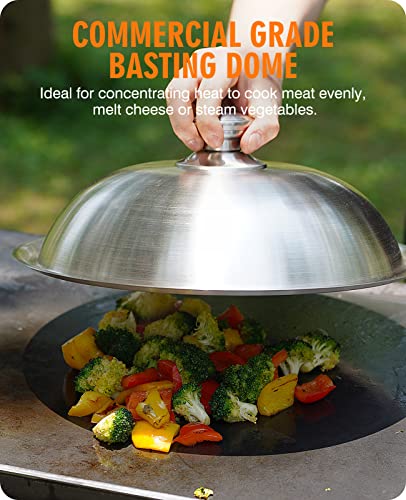 HOMENOTE Griddle Accessories for Blackstone, Commercial Grade 12 Inch Heavy Duty Melting Dome with Rectangle Cast Iron Smash Burger Press Perfect for Flat Top Hibachi Grill Indoor Outdoor - Image 3