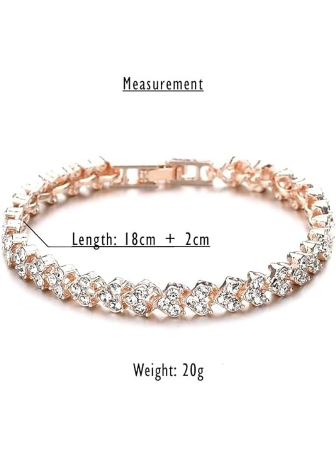 م اكس م طقم أساور نسائي (3 قطع) – ذهب، فضي وذهبي وردي | أساور سبيكة بشكل قلب كلاسيكي | أسلوب روماني أنيق هدية مثالية للنساء والبنات - Image 3