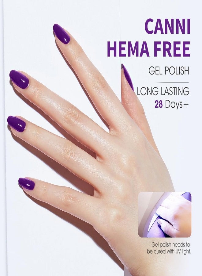 CANNI 6 Colors 9 ML Hema-Free Dark Purple Blue Gel Nail Polish Set, Blue Dark Purple Gel Polish Kit, Soak Off LED Nail Gel Manicure Kit DIY at Home Salon Gifts - Image 4