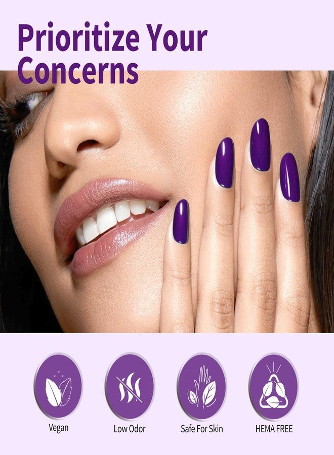 CANNI 6 Colors 9 ML Hema-Free Dark Purple Blue Gel Nail Polish Set, Blue Dark Purple Gel Polish Kit, Soak Off LED Nail Gel Manicure Kit DIY at Home Salon Gifts - Image 5