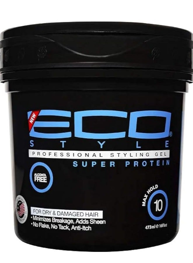 Eco Style Eco Super Protein Black Style Hair Gel - 473 ml