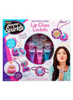 Cra-Z-Art Cra-Z-Art Shimmer 'n Sparkle Glitter & Gem Lip Gloss Lockets DIY Activity Set, DIY Lip Gloss Maker, Birthday for Ages 8 and Up  - Image 1