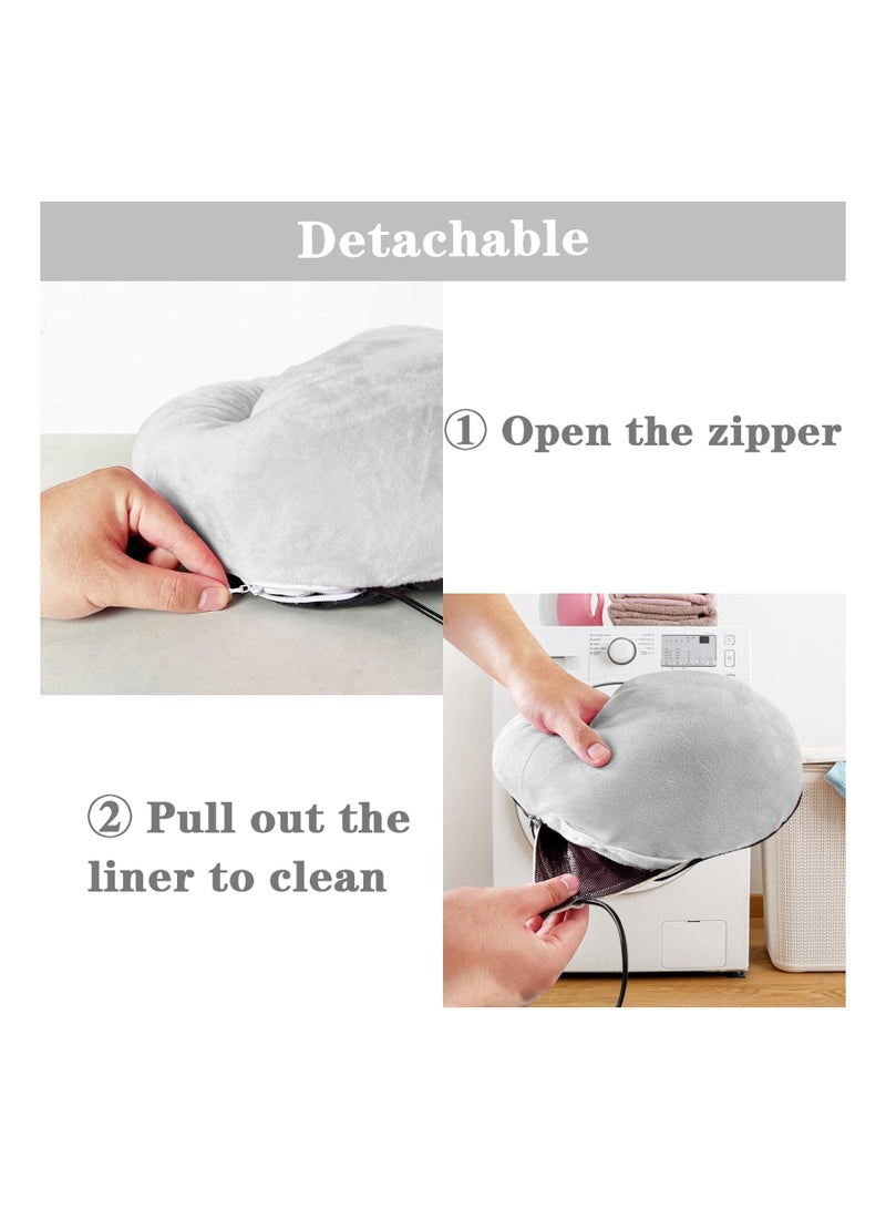 SYOSI Electric Heated Foot Warmer, USB Fast Heating Foot Pad Soft Flannel Foot Warmer Slippers Anti-Slip Heated Foot Warmer Cozy Electric Foot Warmer Pad Heated Footwear for Men and Women - Image 2