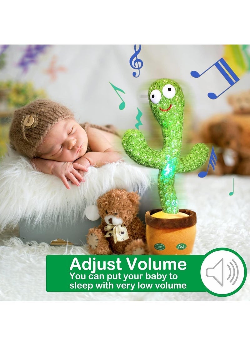 general Pbooo Dancing Cactus Mimicking Toy,Talking Repeat Singing Sunny Cactus Toy 120 Pcs Songs for Baby 15S Record Your Sound Sing+Dancing+Recording+LED - Image 2