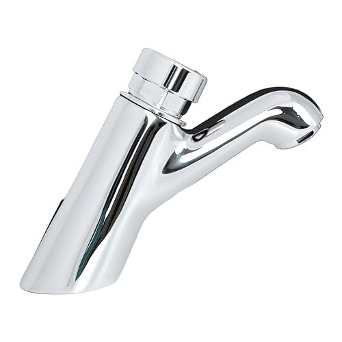 JAQUAR PRESSMATIC TAPS Series Vessel Sink Mount Cold ONLY Basin TAP AUTO Stop (Chrome) | Button Press Lever, Brass Body Water Tap/Faucet/Cock for Bathroom/Kitchen Wash Basin | PRS-CHR-031 - Image 1