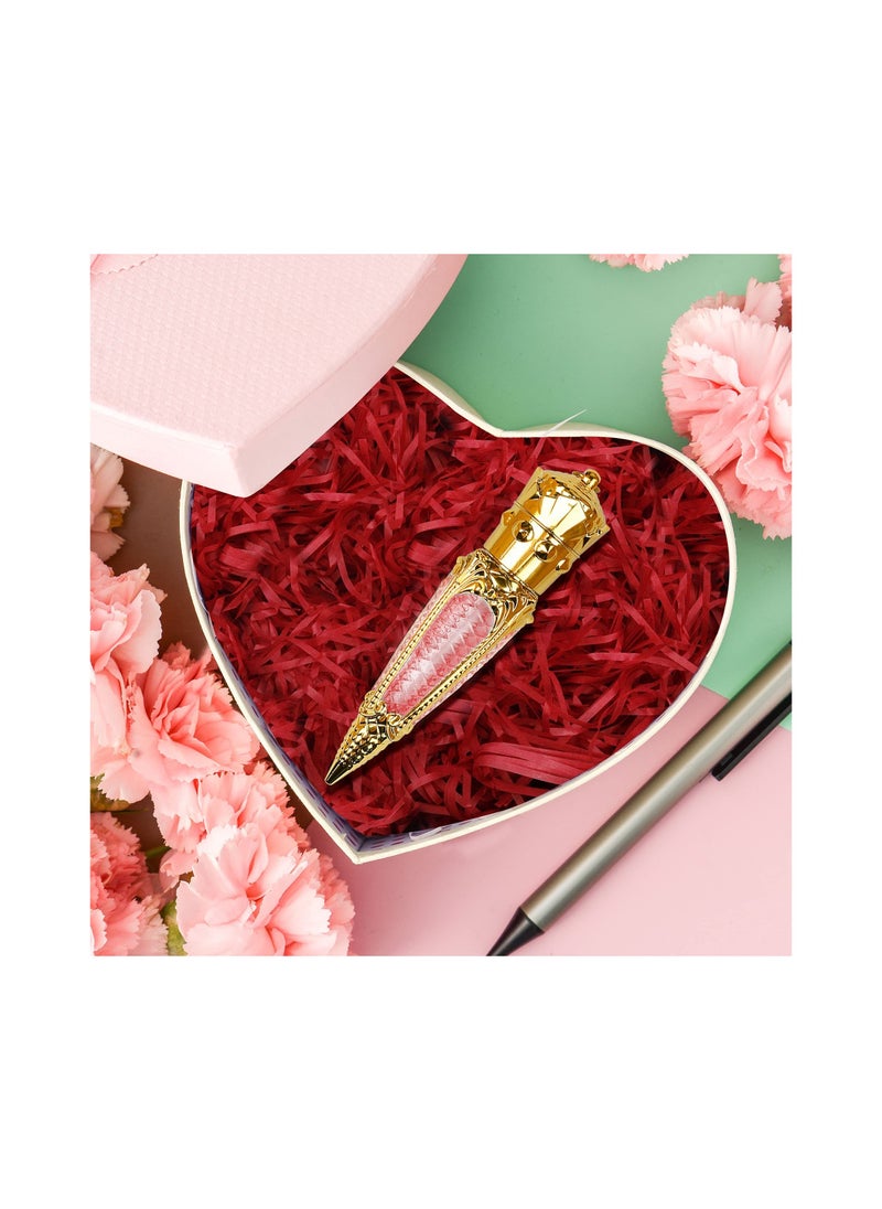 Mini Radish Lip Balm Tube with Soft Brush Applicator, 5ml Refillable Lip Gloss Bottle (Gold)