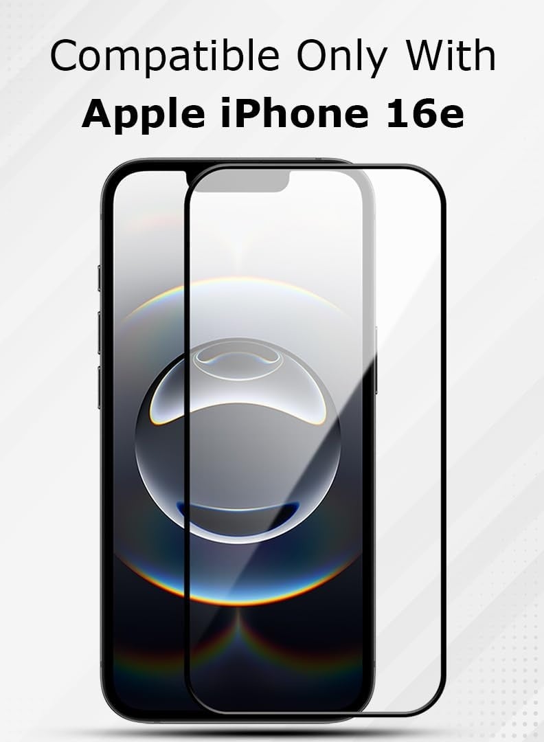 BORTONY iPhone 16e 9D Tempered Glass Full HD Clear Screen Protector For iPhone 16e 6.1-Inch 2025 - Image 2