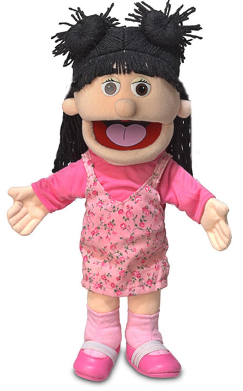 Silly Puppets دمية يد متحركة سوزي 14 بوصة، فتاة الخوخ - Image 1